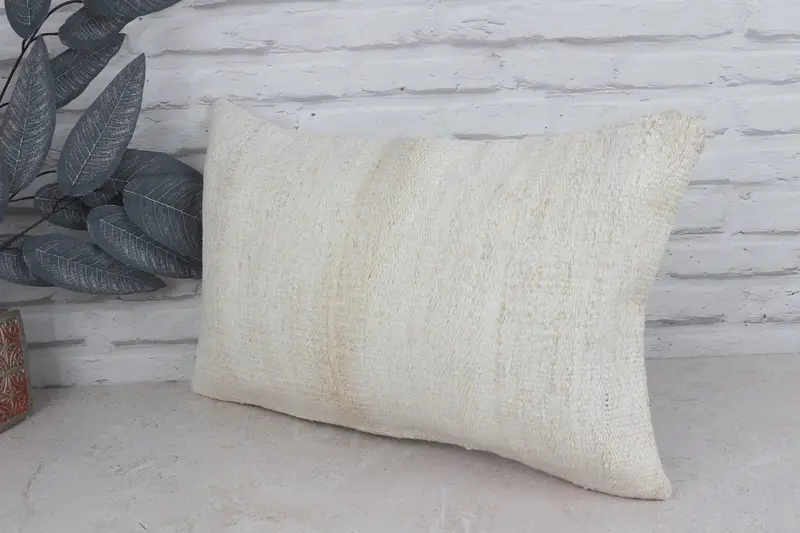 Handmade Kilim Cushion, Interior Designer Pillow, Vintage Throw Pillow Cover, Cushion Cover, 12x20 White Pillow Sham, Vintage Kilim Pillow - 4