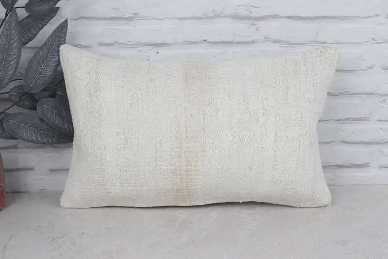 Handmade Kilim Cushion, Interior Designer Pillow, Vintage Throw Pillow Cover, Cushion Cover, 12x20 White Pillow Sham, Vintage Kilim Pillow - 1