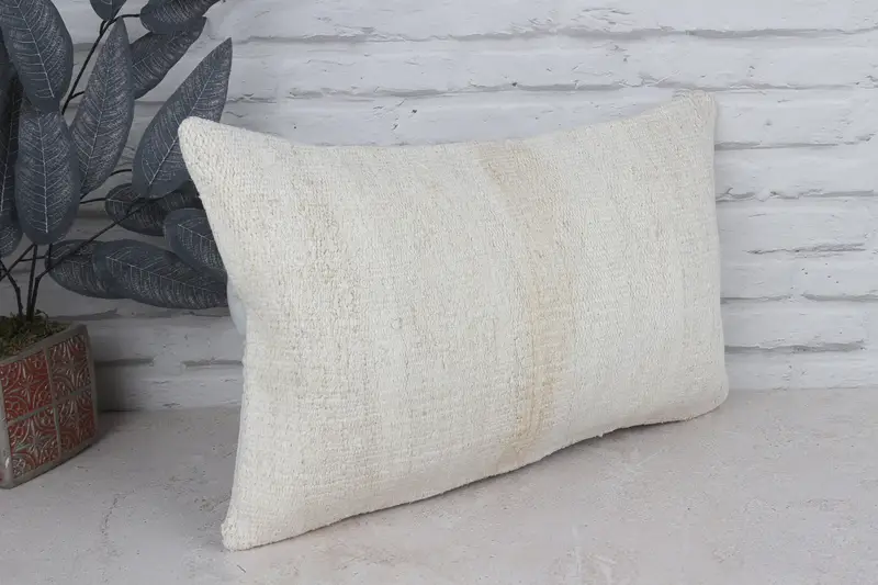 Handmade Kilim Cushion, Interior Designer Pillow, Vintage Throw Pillow Cover, Cushion Cover, 12x20 White Pillow Sham, Vintage Kilim Pillow - 3