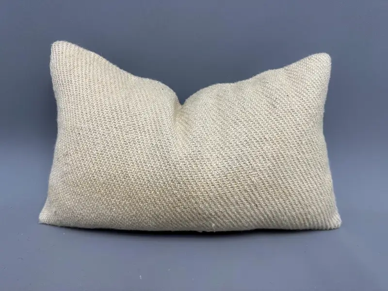 Accent Cushion Cover, Knitted Pillow Sham, Cushion Cover, Antique Pillows, Pillow for Couch, 12x20 Beige Pillow, Boho Pillow Sham Cover - 1