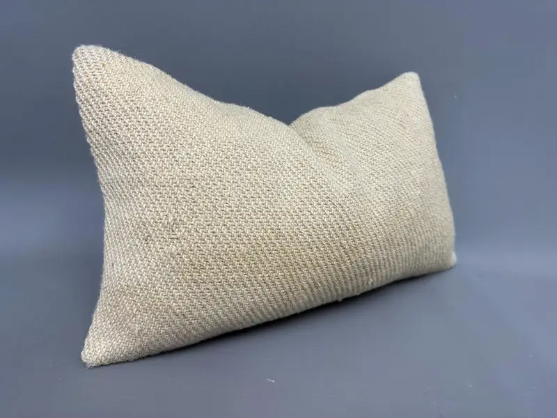 Accent Cushion Cover, Knitted Pillow Sham, Cushion Cover, Antique Pillows, Pillow for Couch, 12x20 Beige Pillow, Boho Pillow Sham Cover - 2