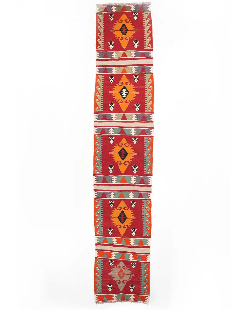 Kırmızı Halı, 2,4x12,9 ft Canlı Dekor