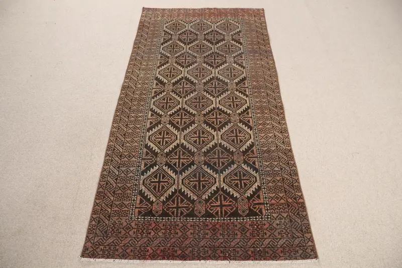 Kahverengi Ombré Halı, 0,3x6,9 ft Şık Modern Dekor