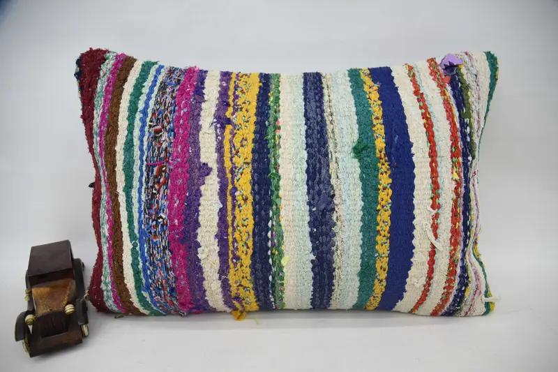 Bolster Throw Cushion Cover, Vintage Kilim Throw Pillow, Cushion Cover, Kilim Pillow, 16x24 Pink Cushion Cover, Sustainable Pillow Sham, Boho Pillow - 1