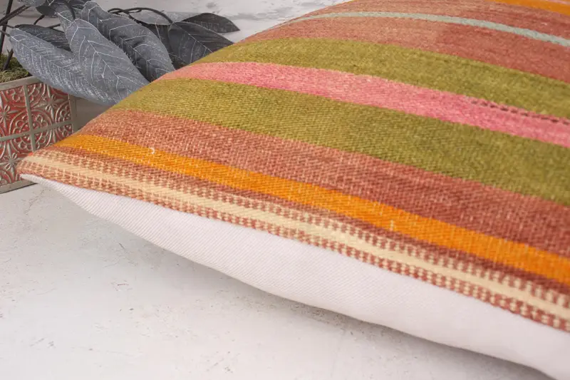 Pillow, Pillow for Sofa, Vintage Pillow, Patio Pillow Case, Cozy Throw Cushion Cover, 20x20 Orange Cushion Cover, Boho Pillow, Custom Pillow Cover - 6