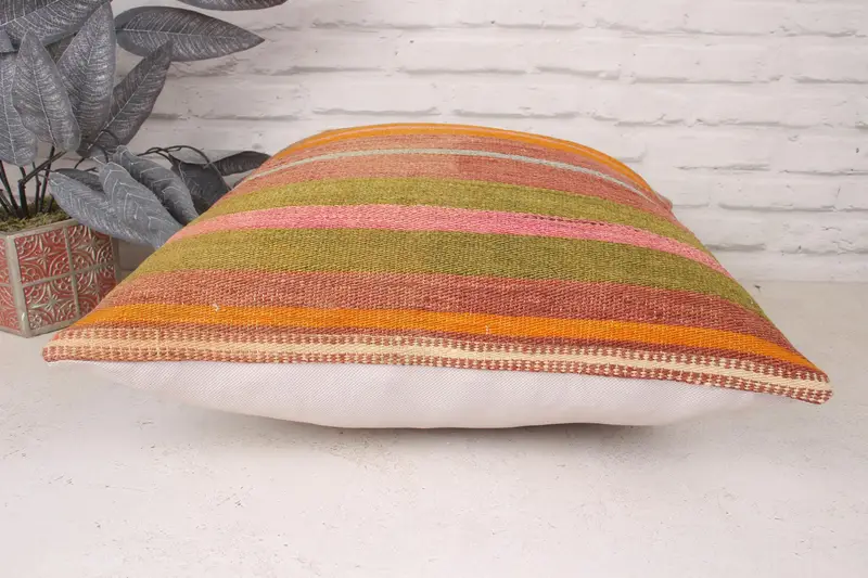 Pillow, Pillow for Sofa, Vintage Pillow, Patio Pillow Case, Cozy Throw Cushion Cover, 20x20 Orange Cushion Cover, Boho Pillow, Custom Pillow Cover - 5