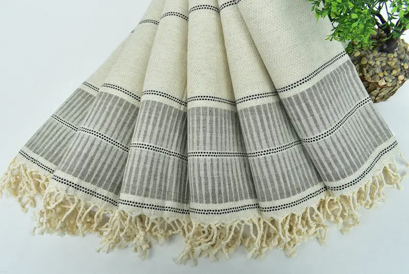 Bathroom Towels, Kitchen Towel, 40x20 Linen Striped Towel, Valentines Day Gift For Him, Summer Gift, Turkish Towel Hand Towel, Spa Towel - 4