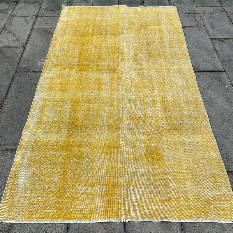 Gelber Ombré-Teppich, 4,3 x 7,7 Fuß, schicker Wohnraumakzent