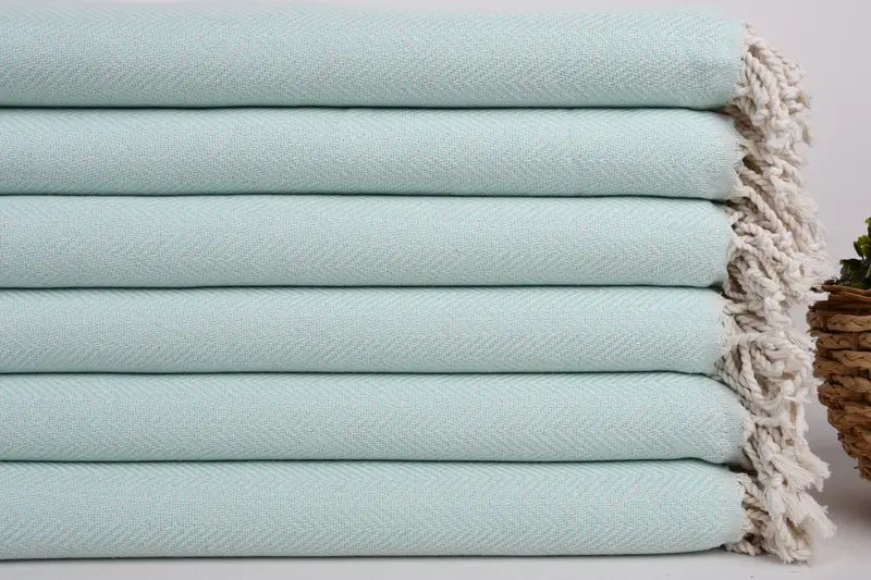 70x40 Cotton Herringbone Towel, Personalize Gift, Embroidered Towel, Soft and absorbent Turkish towel, Organic Turkish towel, Custom Beach Towel - 2