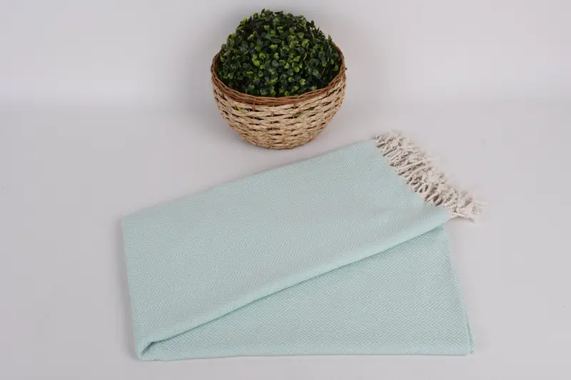 70x40 Cotton Herringbone Towel, Personalize Gift, Embroidered Towel, Soft and absorbent Turkish towel, Organic Turkish towel, Custom Beach Towel - 4