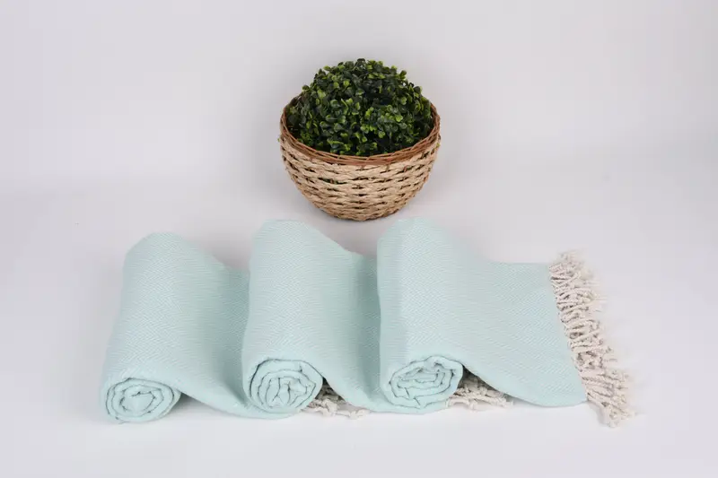 70x40 Cotton Herringbone Towel, Personalize Gift, Embroidered Towel, Soft and absorbent Turkish towel, Organic Turkish towel, Custom Beach Towel - 8