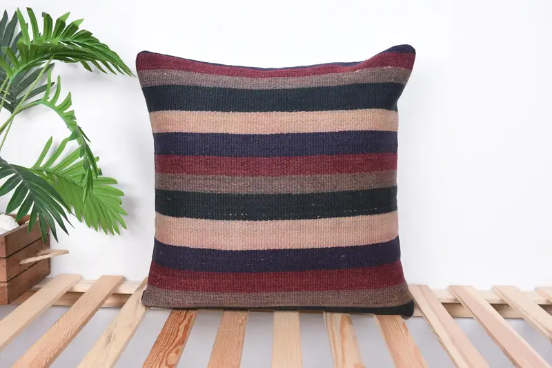 20x20 Red Pillow Case, Accent Pillow Cover, Boho Pillow Sham Cover, Vintage Kilim Pillow, Handmade Kilim Cushion, Cushion Cover - 1
