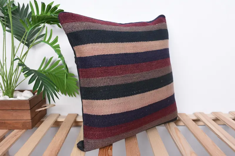 20x20 Red Pillow Case, Accent Pillow Cover, Boho Pillow Sham Cover, Vintage Kilim Pillow, Handmade Kilim Cushion, Cushion Cover - 4
