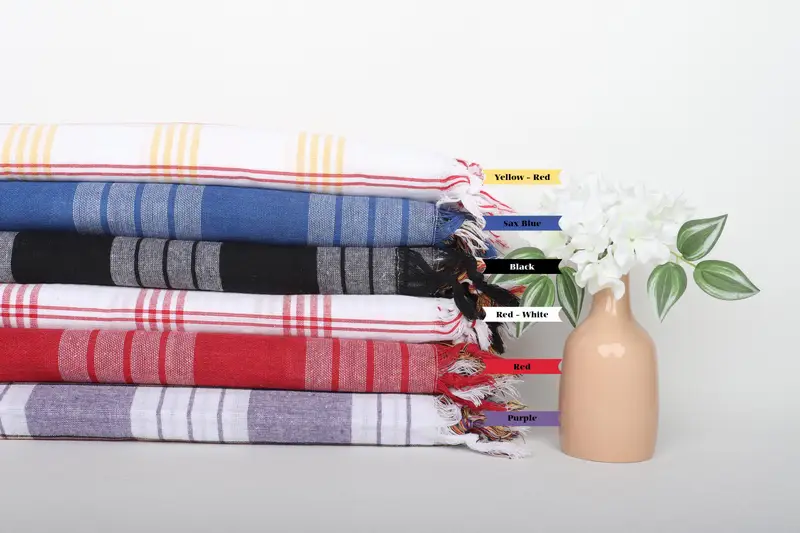 Pool Towels, Bachelor Gift, Handmade Gift, Traditional Turkish peshtemal for hammam, 68x32 Cotton Striped Towel, Gift For Him, Wedding Favors - 1