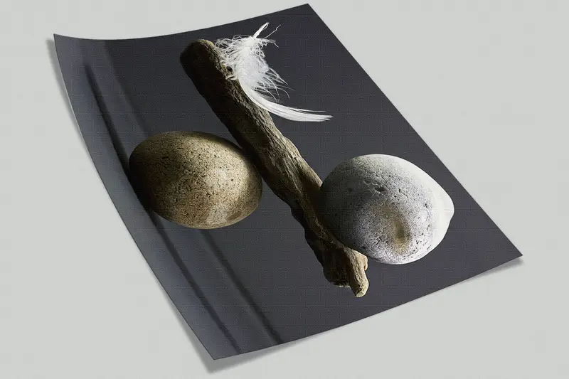 Balance of Stone and Feather, Paper Wall Art, Modern Wall Paper, Wall Paper Peel and Stick, Balance of Stone and Feather Wall Print, - 4