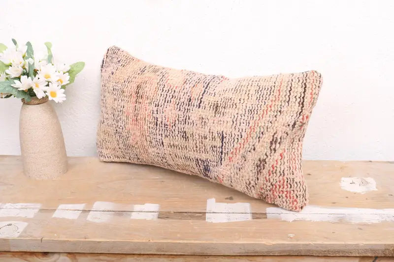 Antique Pillows, Pillow for Sofa, Yoga Pillow, Pillow Sham, 8x16 Blue Pillow Sham, Vintage Kilim Pillow, Office Chair Cushion Cover - 4