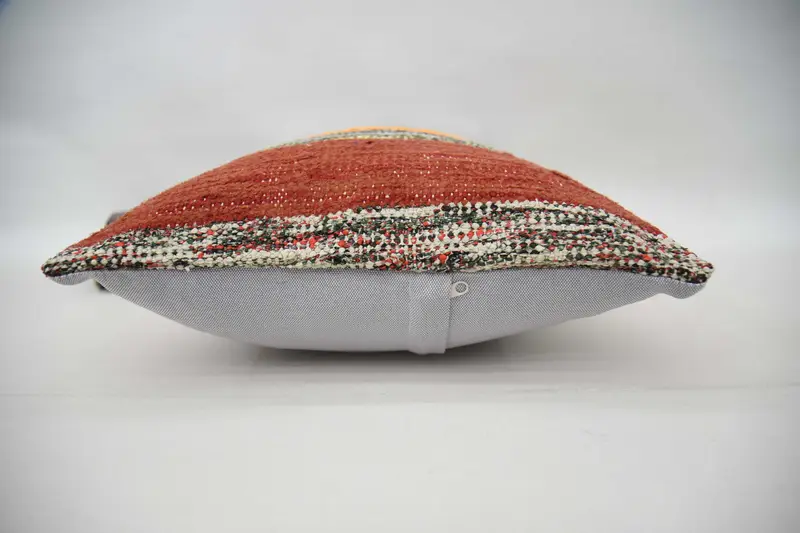 Turkish Corner Pillow, Vintage Kilim Throw Pillow, Antique Pillows, Cushion Cover, Home Decor Pillow, 16x24 Yellow Pillow Case - 6