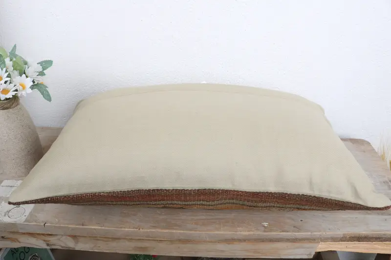 Yoga Pillow Case, Vintage Kilim Throw Pillow, Pillow, Pillow for Couch, Boho Pillow, 12x20 Brown Pillow Cover, Bolster Throw Cushion Cover - 7