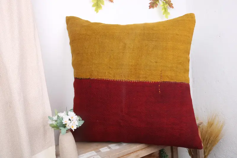 Vintage Kilim Throw Pillow, 28x28 Red Pillow Case, Pillow Sham, Boho Pillow, Kilim Pillow, Morroccon Kilim Cushion Cushion Case - 4