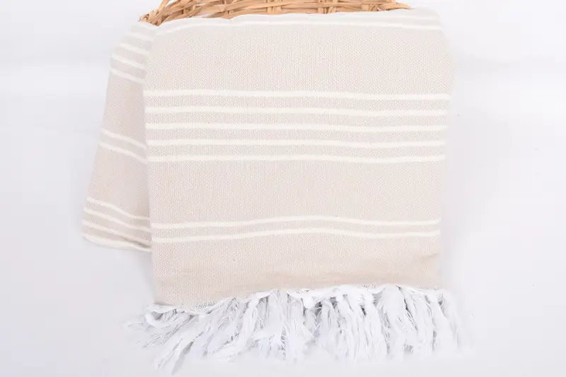 Monogram Blanket, 96x70 Cotton Striped Towel, Personalized Blanket, Custom Shower Curtain, Boho Throw Blankets, Organic Beach Blanket, Couch Cover - 5