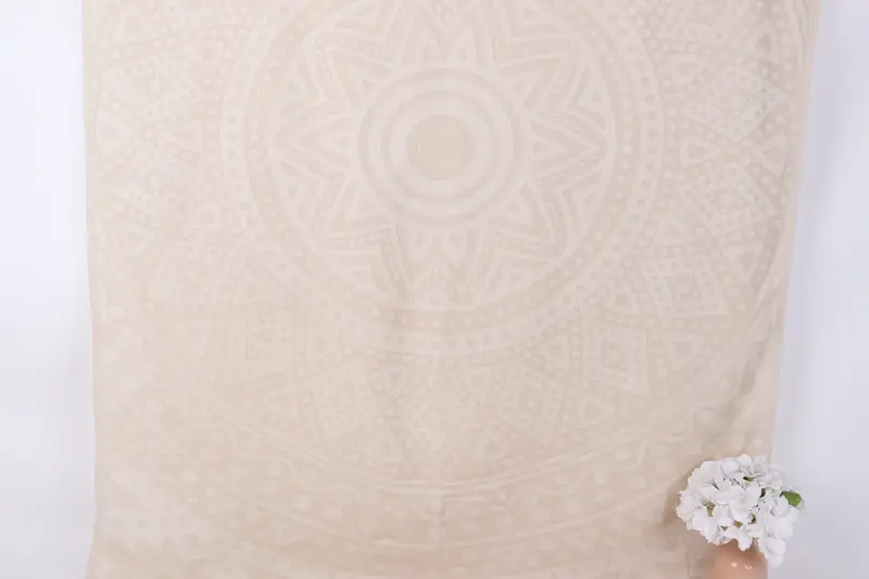 Personalized Turkish Towel Beige Round Design, 40x71 Inches