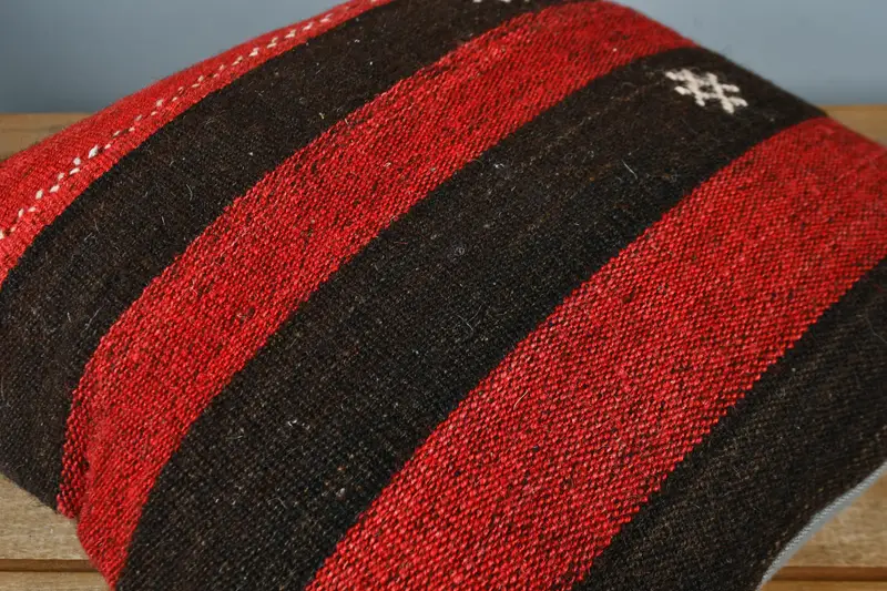 Home Decor Pillow, Boho Pillow, Cushion Cover, Throw Kilim Pillow, 16x16 Red Pillow Cover, Square Throw Cushion Cover, Toss Pillow Case - 4