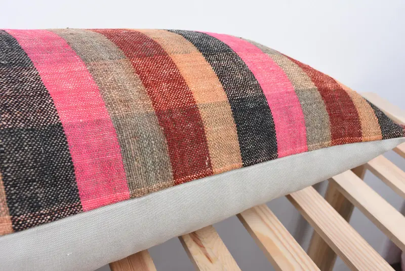 Interior Designer Pillow, 16x48 Pink Cushion Case, Armchair Cushion, Sofa Bolster Cushion Case, Boho Pillow, Kilim Pillow Cover, Cushion Cover - 7