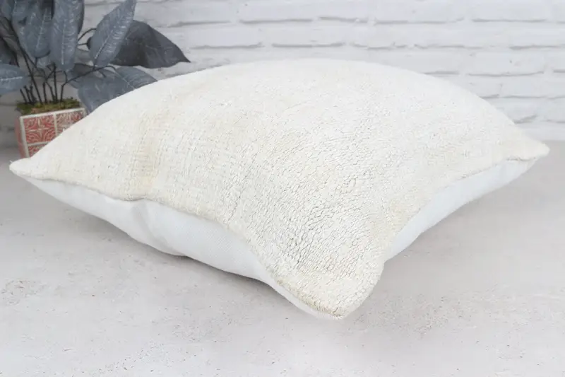 Ethnic Throw Cushion Case, Boho Pillow Sham Cover, Wholesale Pillow, 20x20 White Cushion Case, Pillow Cover, Antique Pillows, Kilim Pillow Cover - 7