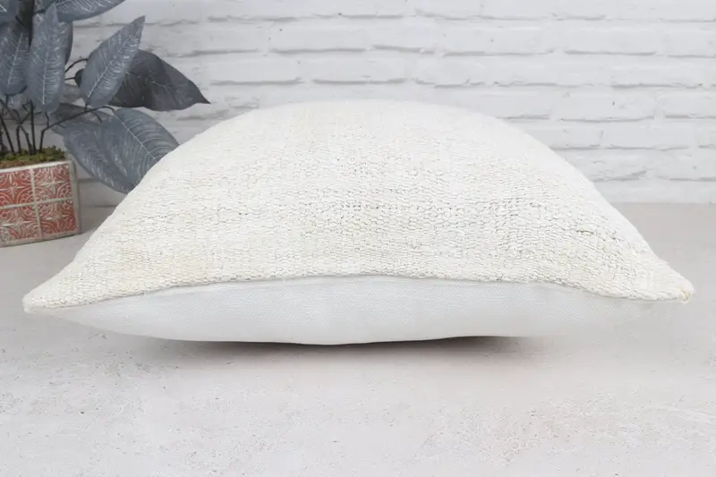 Ethnic Throw Cushion Case, Boho Pillow Sham Cover, Wholesale Pillow, 20x20 White Cushion Case, Pillow Cover, Antique Pillows, Kilim Pillow Cover - 6