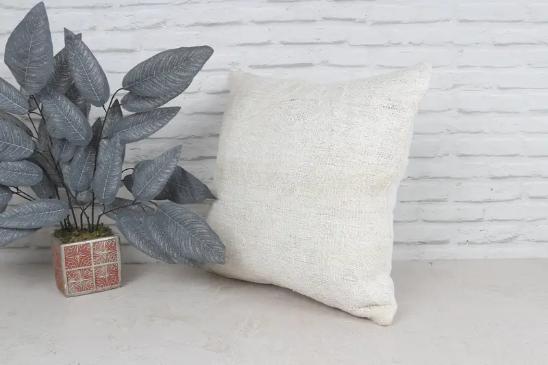 Ethnic Throw Cushion Case, Boho Pillow Sham Cover, Wholesale Pillow, 20x20 White Cushion Case, Pillow Cover, Antique Pillows, Kilim Pillow Cover - 5