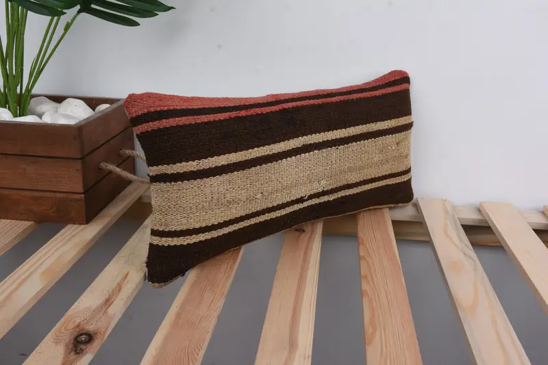 Cushion Case, Colorful Pillow Sham, 8x16 Beige Cushion Cover, Antique Pillows, Pillow for Sofa, Hippie Throw Cushion Case, Interior Designer Pillow - 4