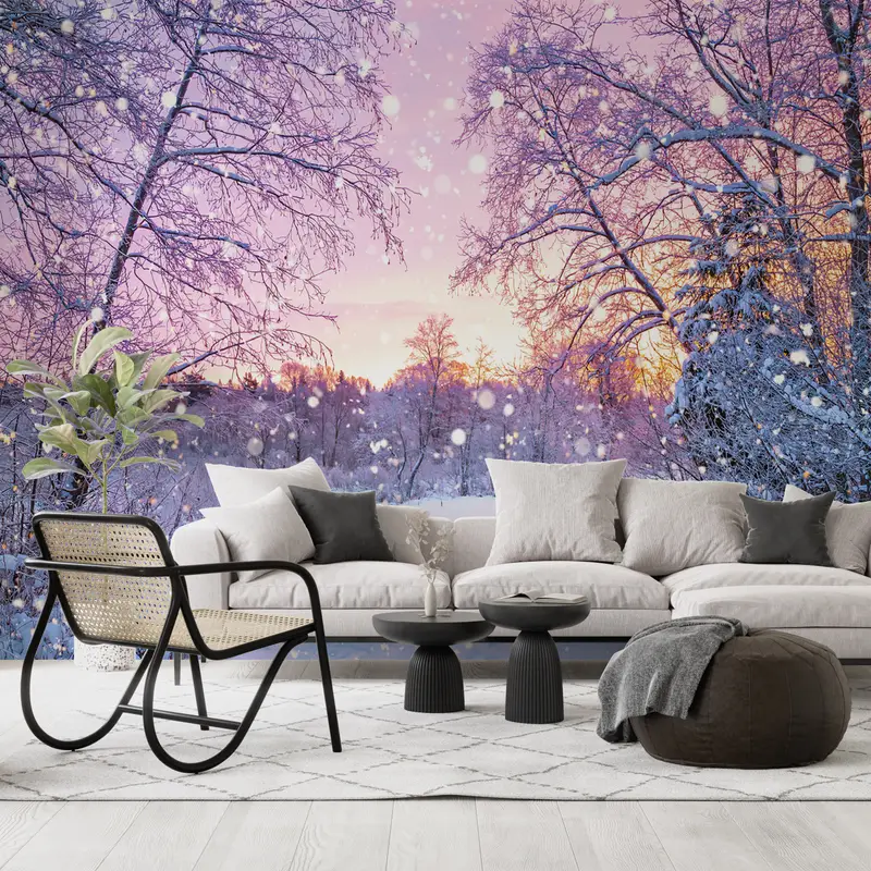 雪の景色、雪の壁のポスター、雪の壁の印刷、風景の壁の絵画、自然の風景の壁の印刷、壁の印刷のビュー - 3