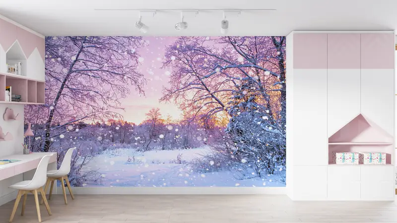 雪の景色、雪の壁のポスター、雪の壁の印刷、風景の壁の絵画、自然の風景の壁の印刷、壁の印刷のビュー - 2