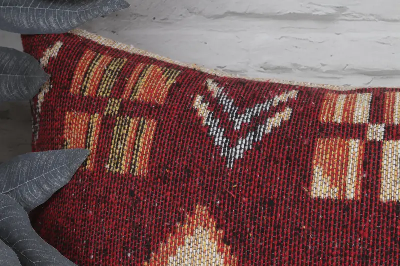 16x36 Red Pillow Case, Turkish Kilim Pillow, Hippie Throw Cushion, Pillow for Sofa, Cushion Cover, Shabby Chic Cushion Cover, Antique Pillows - 2