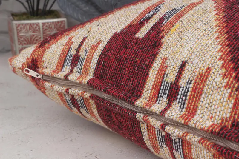 16x36 Red Pillow Case, Turkish Kilim Pillow, Hippie Throw Cushion, Pillow for Sofa, Cushion Cover, Shabby Chic Cushion Cover, Antique Pillows - 6