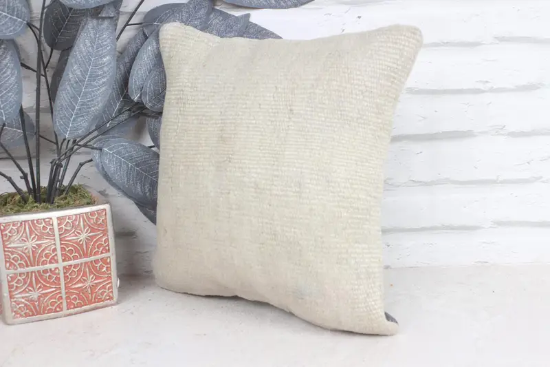 Vintage Kilim Pillow, Turkish Pillow, Wholesale Pillow Case, Pillow for Sofa, 12x12 Beige Cushion, Accent Throw Pillow, Cushion Case - 3