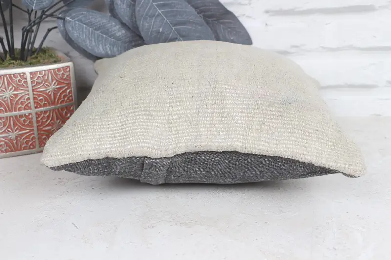Vintage Kilim Pillow, Turkish Pillow, Wholesale Pillow Case, Pillow for Sofa, 12x12 Beige Cushion, Accent Throw Pillow, Cushion Case - 5