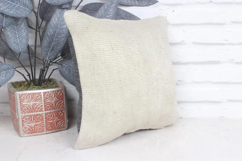 Vintage Kilim Pillow, Turkish Pillow, Wholesale Pillow Case, Pillow for Sofa, 12x12 Beige Cushion, Accent Throw Pillow, Cushion Case - 4