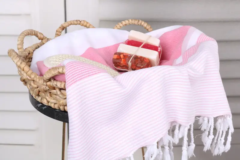 Best Friend Christmas Gift, 68x40 Cotton Striped Towel, Soft towel, Turkish Towel Beach, Turkish towel, Organic cotton peshtemal for spa and beach - 2