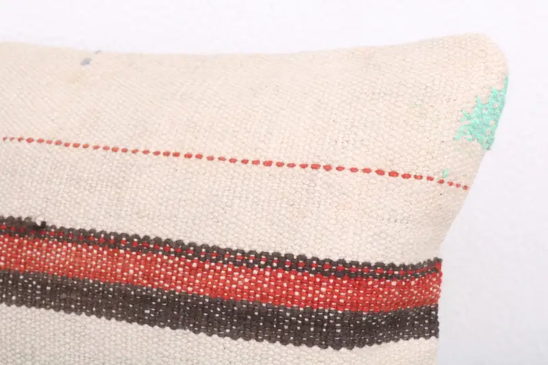 12x20 White Cushion Cover, Cushion Cover, Gift Pillow, Turkish Pillow, Shabby Chic Cushion, Wool Kilim Pillow Pillow, Throw Kilim Pillow - 5