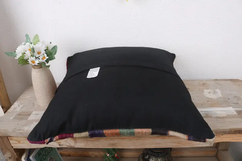 Ethnic Throw Pillow Cover, Garden Cushion Case, Kilim Pillow Cover, 16x16 Blue Pillow Cover, Pillow for Sofa, Antique Pillows, Pillow Cover - 7