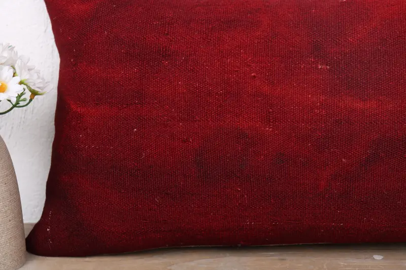 Ethnic Pillow Sham, Boho Pillow, Cushion Cover, 12x24 Red Pillow, Pillow for Couch, Vintage Kilim Pillow, Outdoor Throw Pillow Case - 3