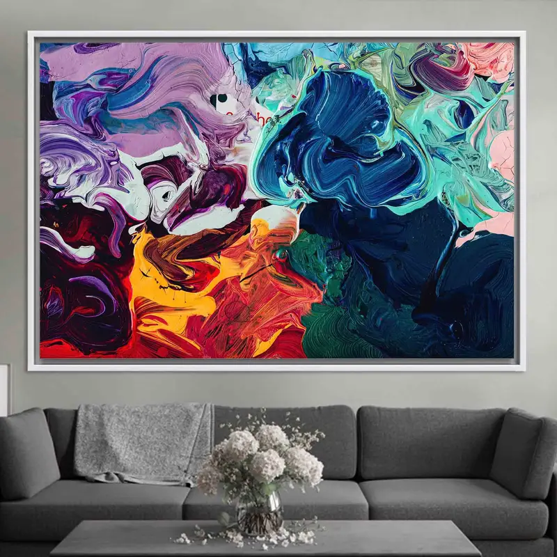 Lienzo abstracto moderno: arte impreso vibrante y contemporáneo
