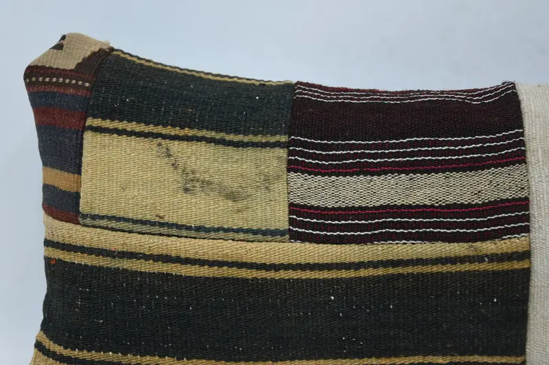 Cushion Case, Kilim Cushion Sham, Office Chair Pillow Cover, Pillow for Sofa, 12x36 Brown Pillow Case, Vintage Kilim Throw Pillow, Bench Pillow Case - 2
