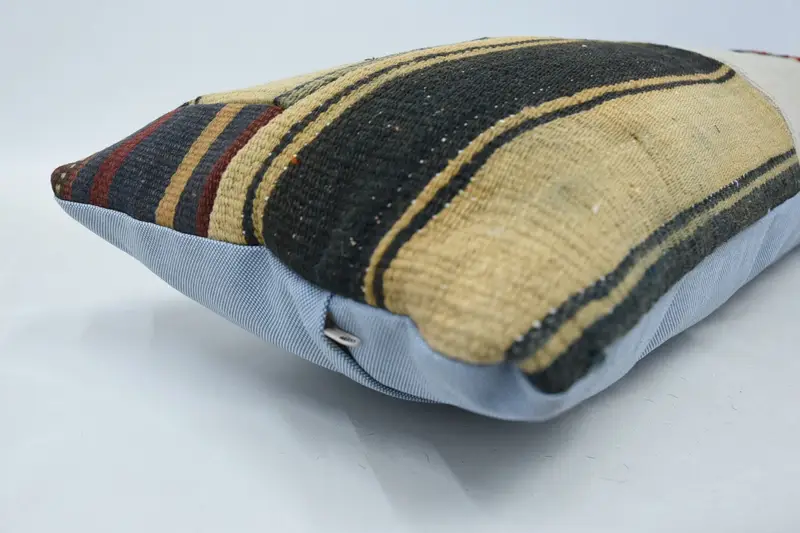 Cushion Case, Kilim Cushion Sham, Office Chair Pillow Cover, Pillow for Sofa, 12x36 Brown Pillow Case, Vintage Kilim Throw Pillow, Bench Pillow Case - 5