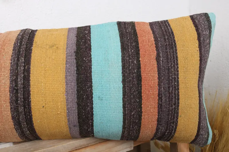 Pillow for Sofa, Cushion, Living Room Throw Cushion Case, Boho Pillow, Vintage Pillow, 12x36 Yellow Pillow Cover, Retro Throw Pillow Cover - 5