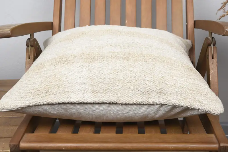 Ethnical Kilim Rug Pillow, Vintage Kilim Throw Pillow, 20x20 Beige Pillow Case, Cushion Cover, Nautical Throw Pillow Cover, Vintage Pillow - 5