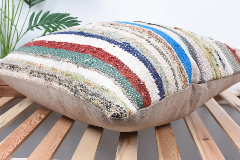 Authentic Cushion Case, Ethnic Throw Pillow Sham, Handmade Kilim Cushion, Kilim Pillow Cover, 24x24 Blue Pillow Cover, Cushion Case, Antique Pillows - 6