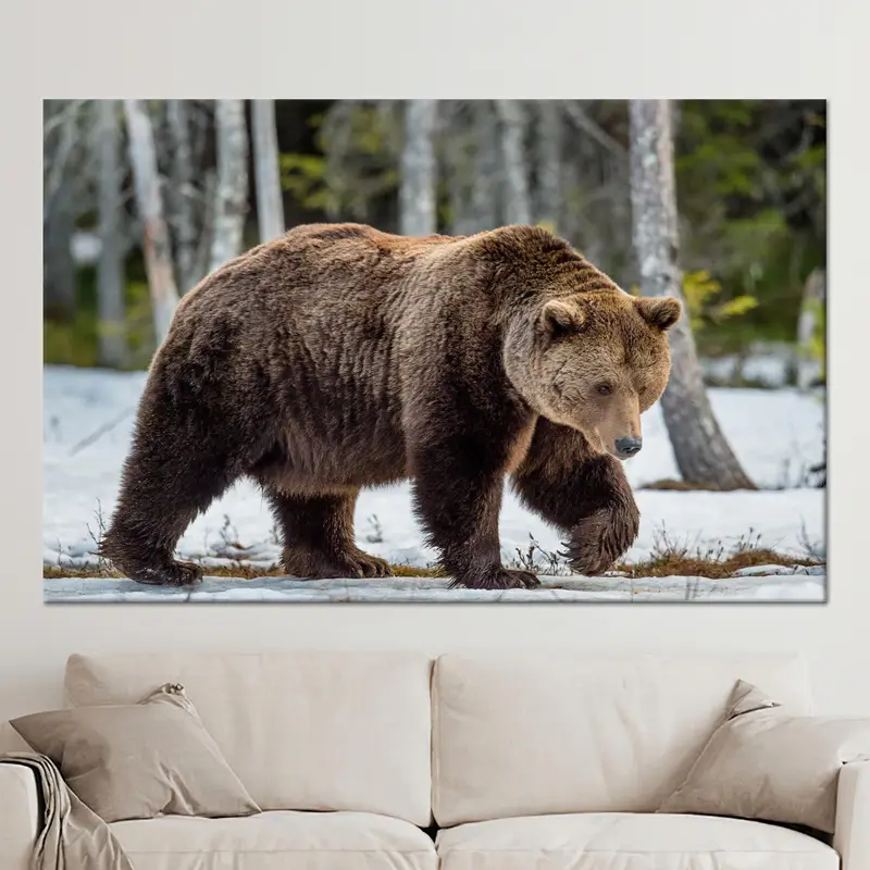 野生動物キャンバス: ロフトマン洞窟の装飾の雄大なクマ