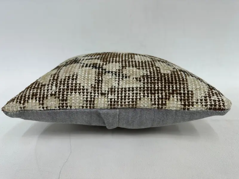 One Of A Kind Cushion, Cushion Case, 12x12 Brown Pillow Sham, Accent Cushion Case, Pillow for Couch, Vintage Kilim Pillow, Throw Kilim Pillow - 5